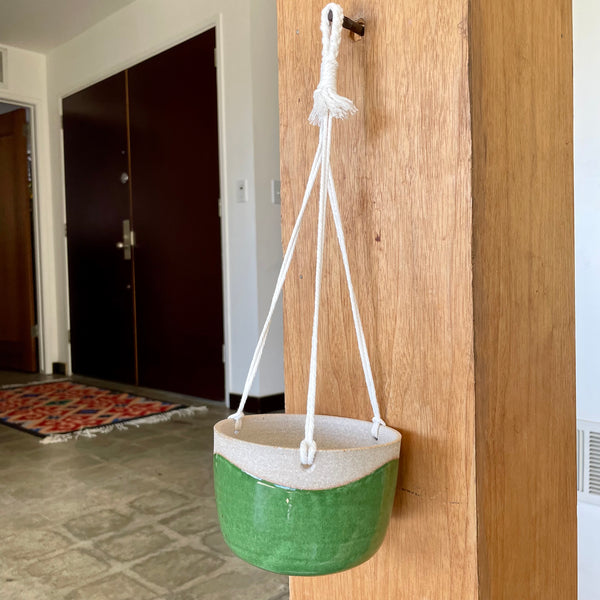 Hanging Planter in Green Wave