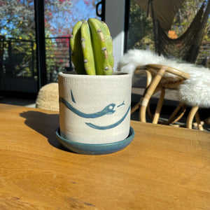 Snake Planter in Denim