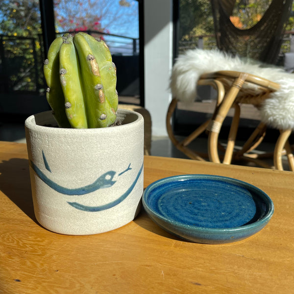 Snake Planter in Denim