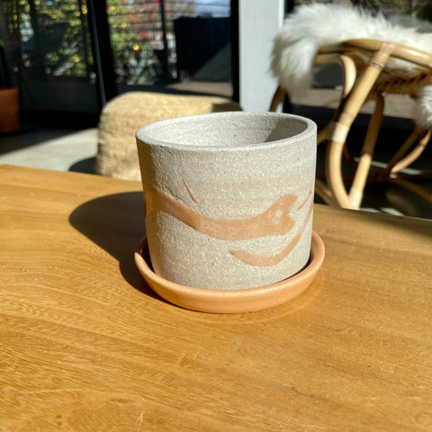 Snake Planter in Apricot