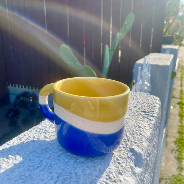 Yellow + Blue Wave Mug