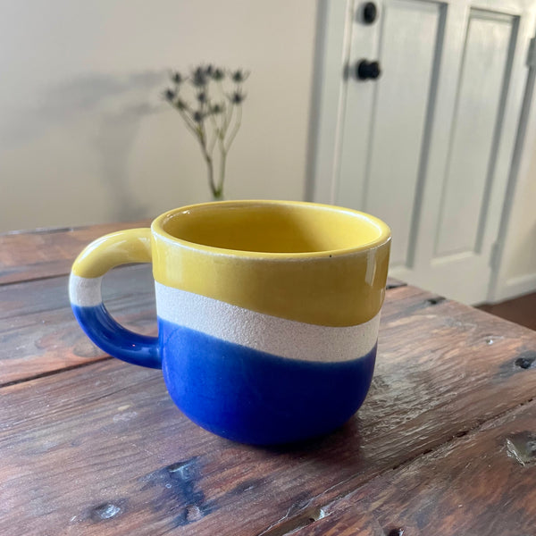 Yellow + Blue Wave Mug