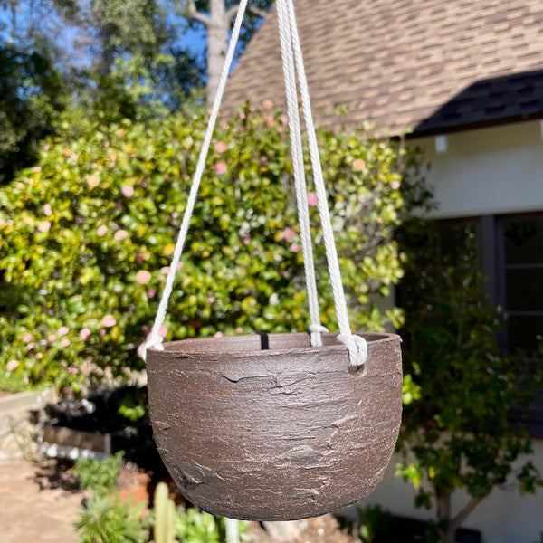 Dark Textured Hanging Planter