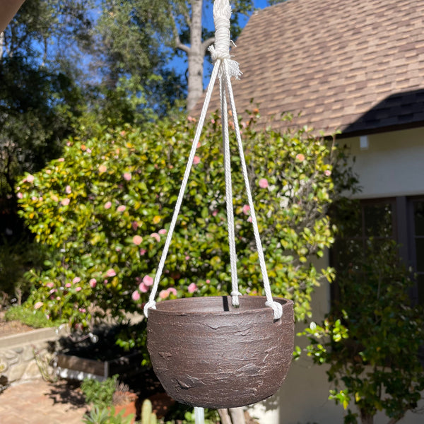 Dark Textured Hanging Planter