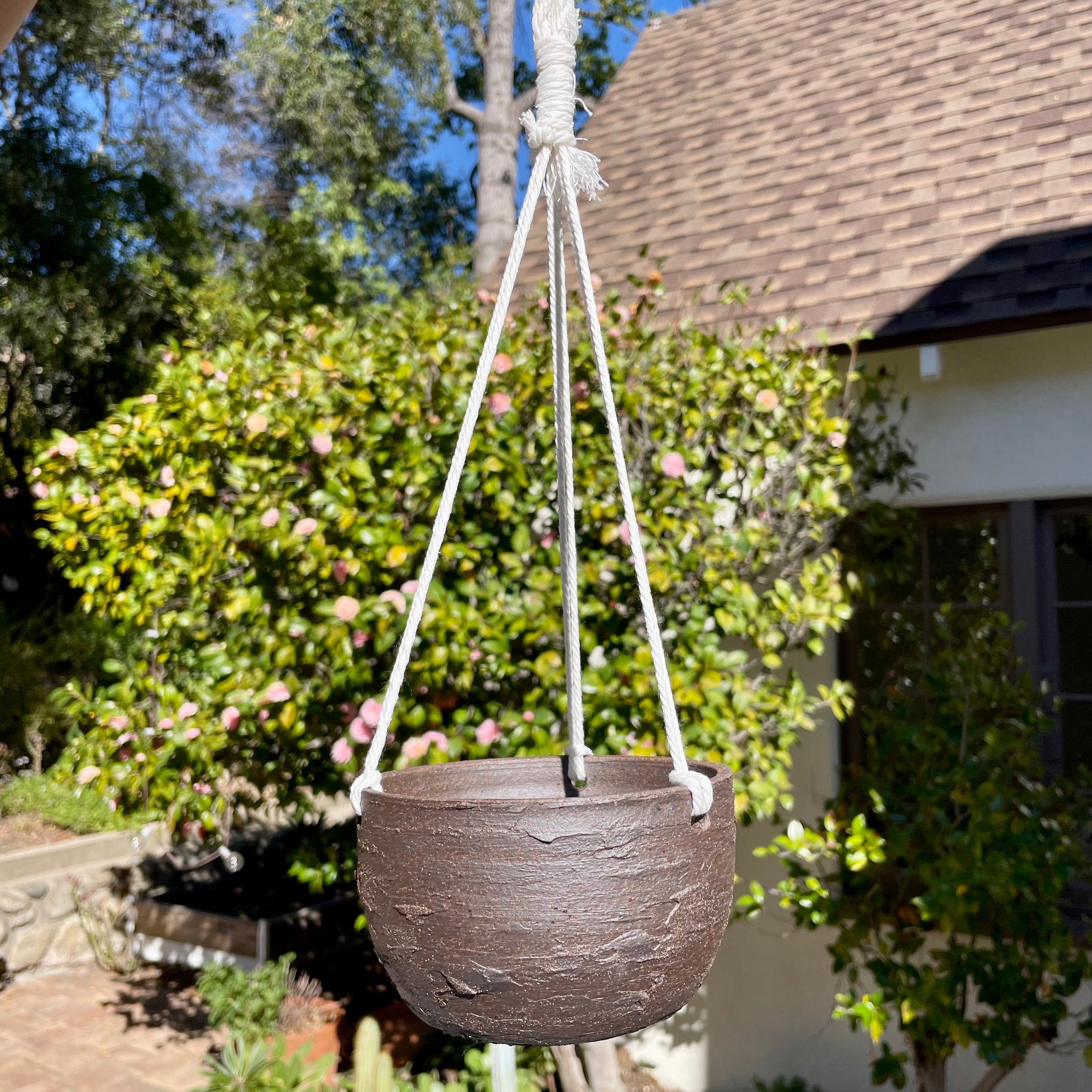 Dark Textured Hanging Planter